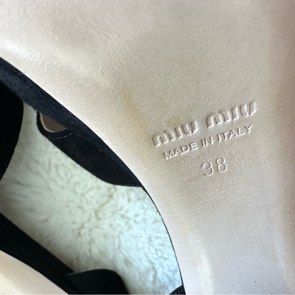 Miu Miu women platform suede sandals size 38 EU Authentic - Picture 9 of 10